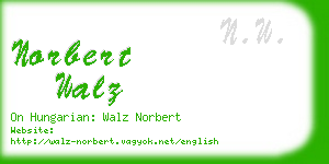 norbert walz business card